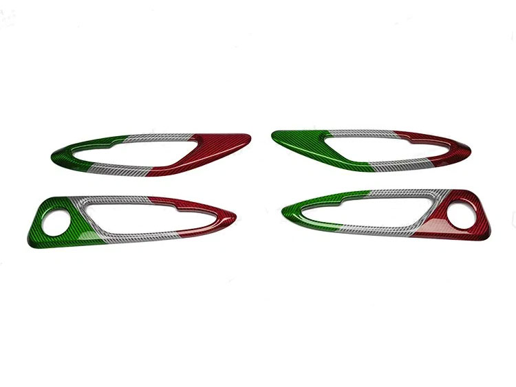 Alfa Romeo Giulia Interior Door Handle Surround Trim Set - Carbon Fiber - Italian Theme